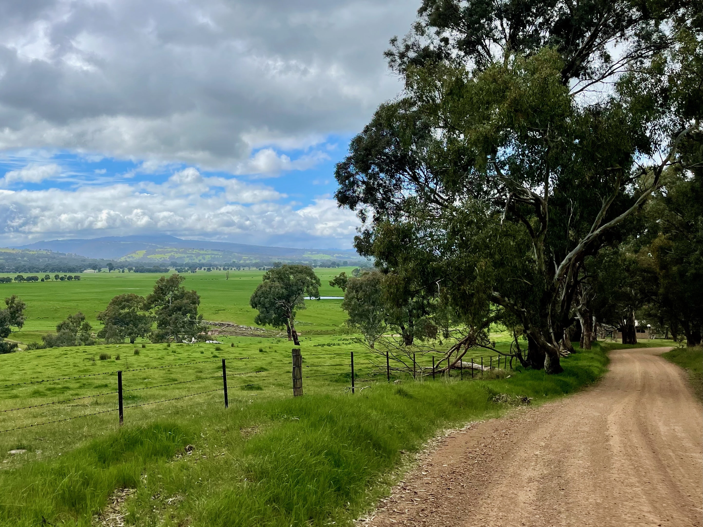 Riding through farmland