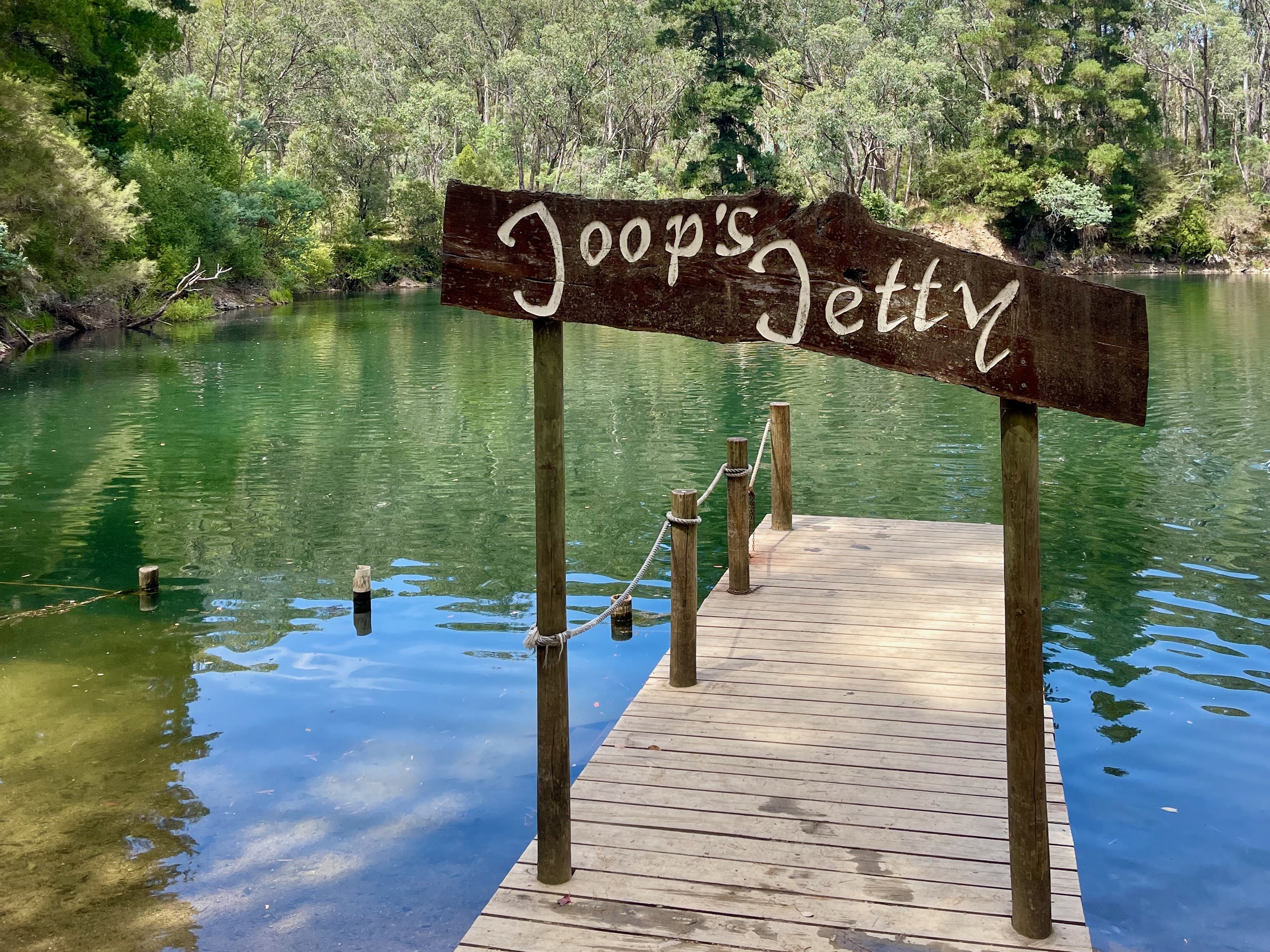 Jetty at the Harrietville Drdedge hole swimming area