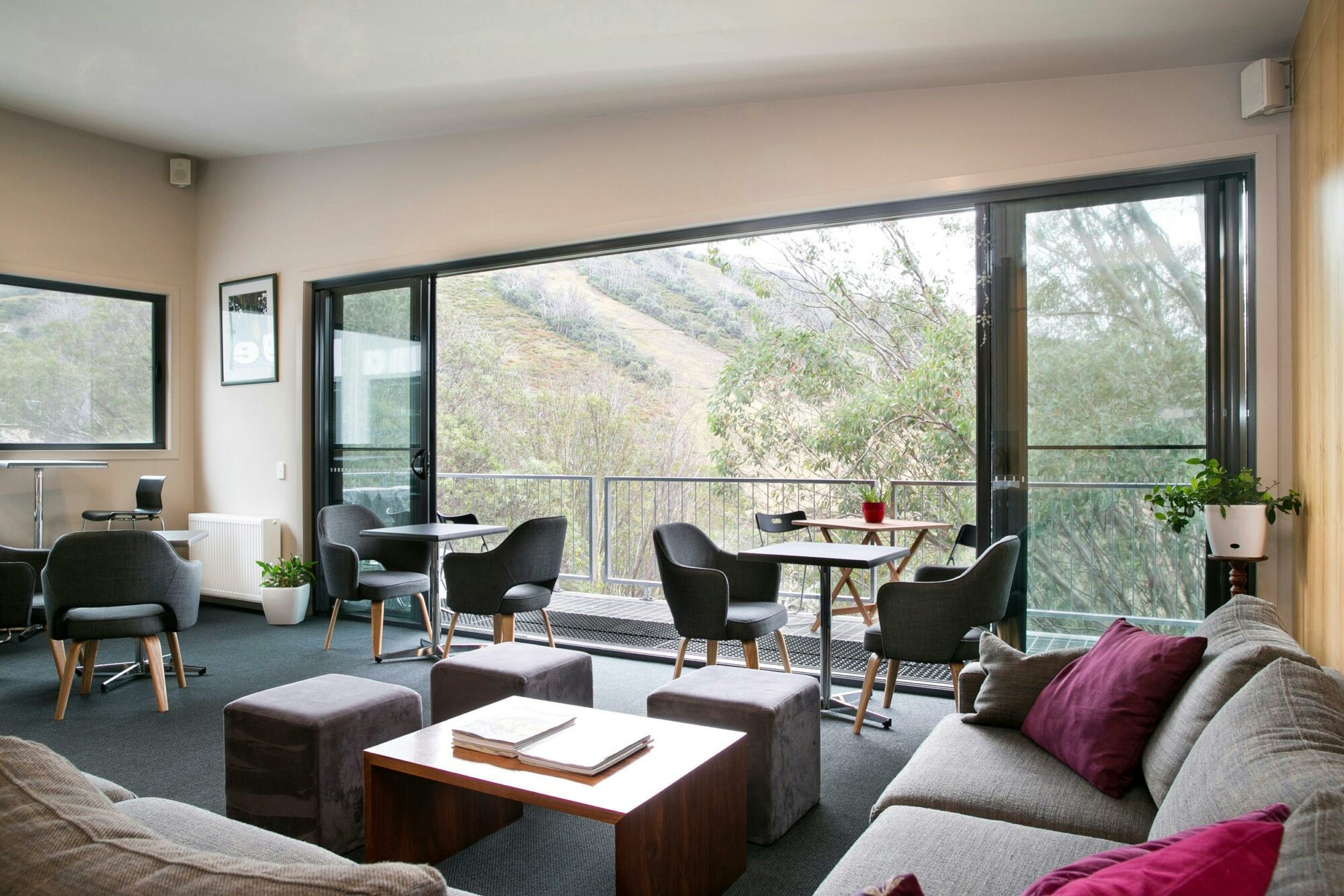 View of the mountain from the Licensed mountain lounge and balcony