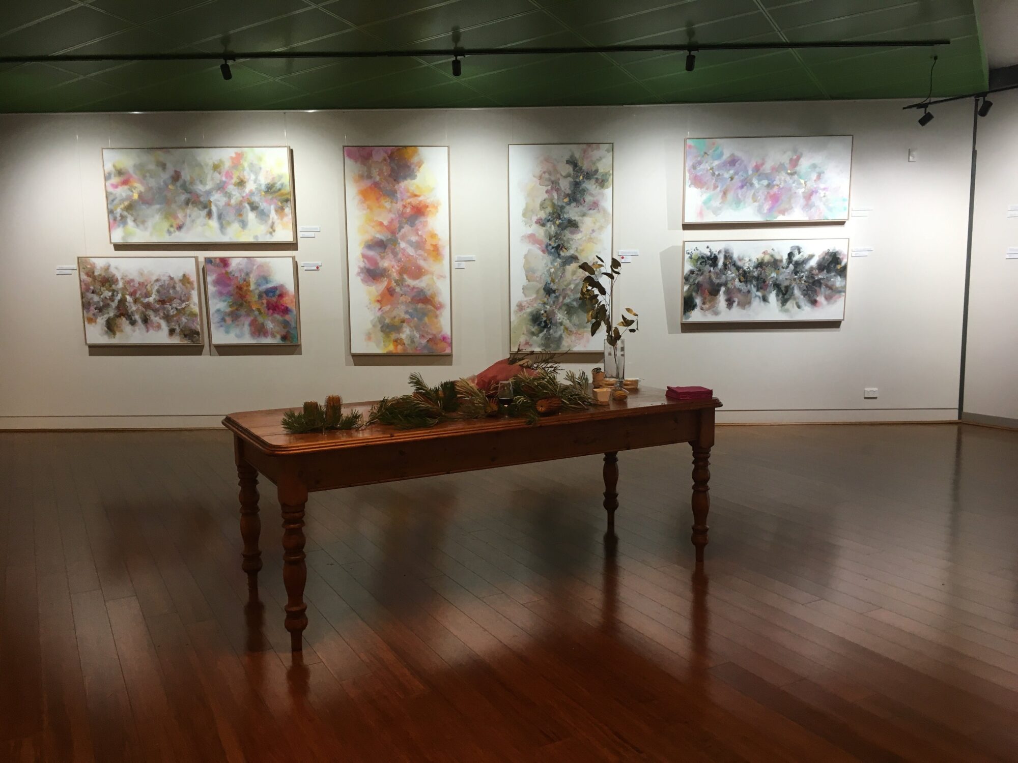 Artworks on display in the gallery