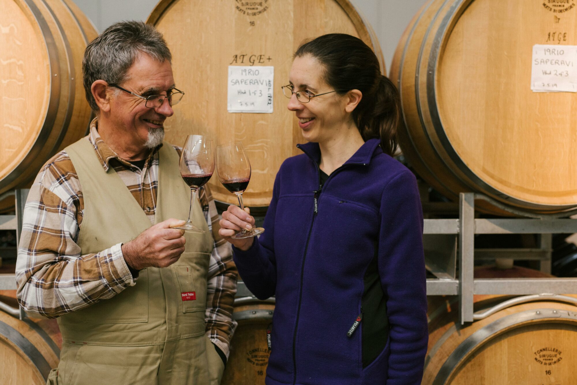 Howard & Christobelle Anderson with a glass of wine
