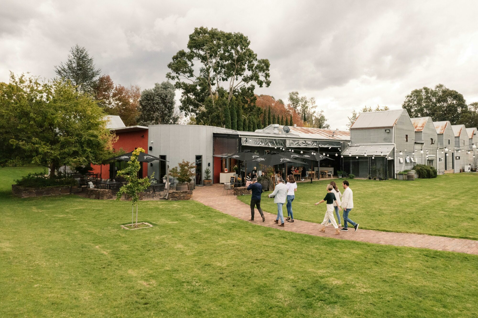 Guests arriving at Pizzini Cellar Door