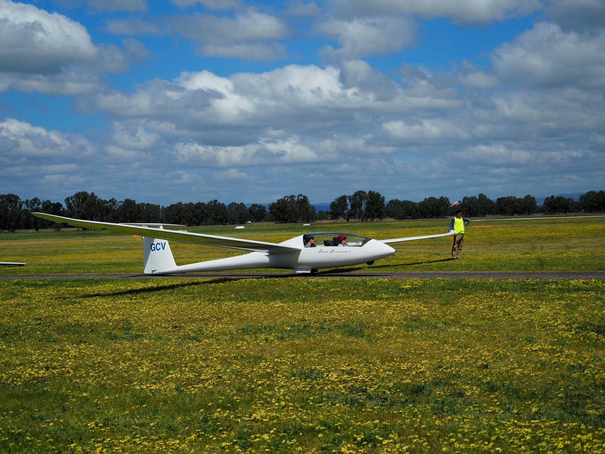 Glider ready to take off