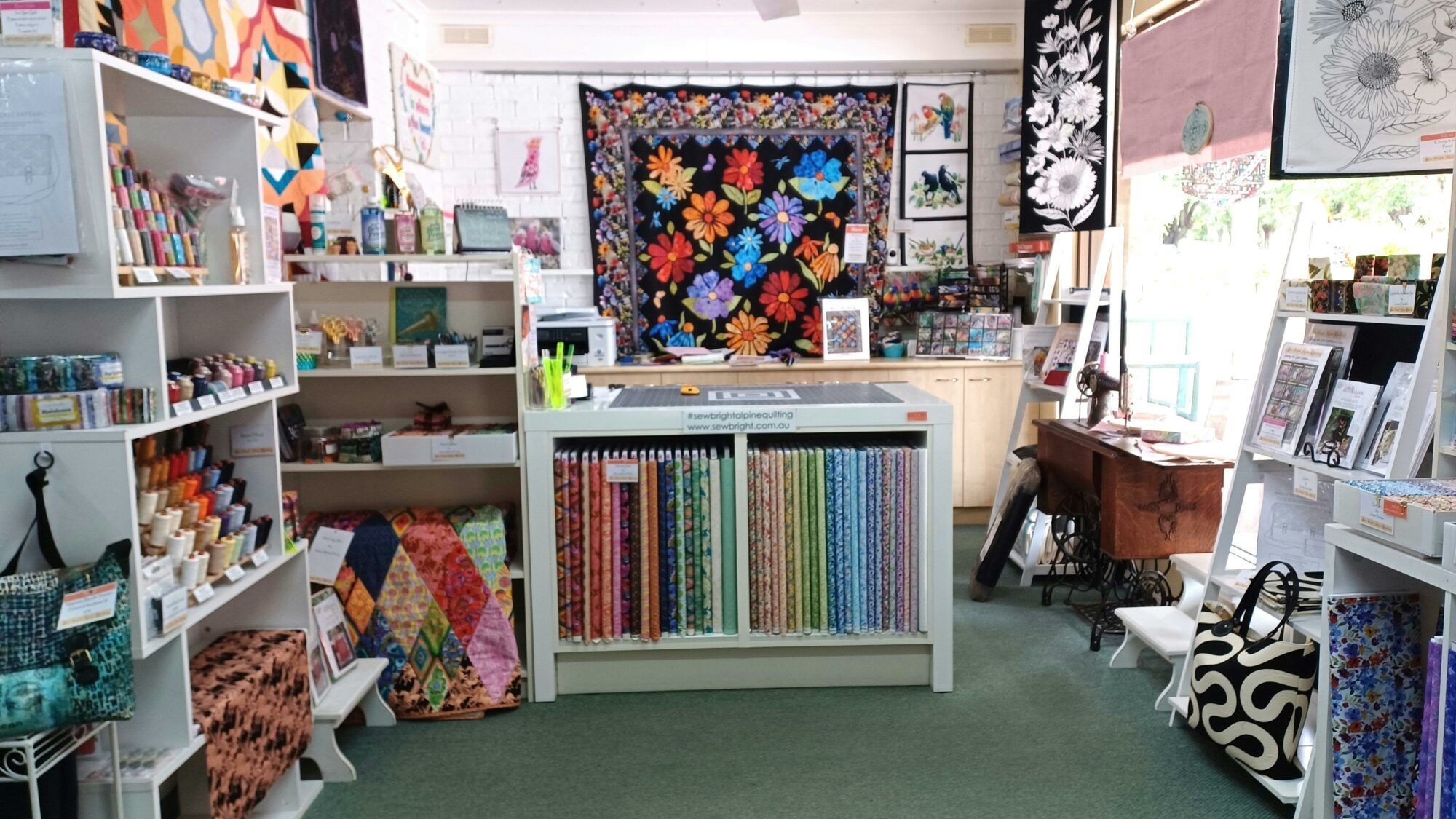 Sew Bright Alpine Quilting front counter March 2026