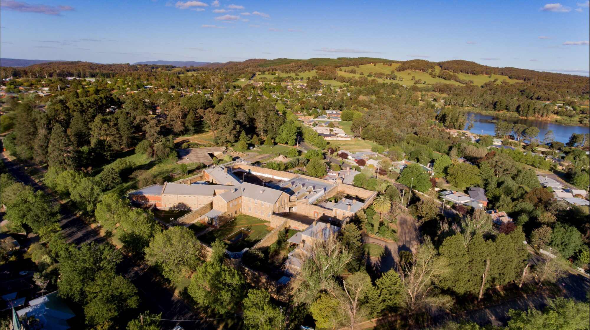 Aerial photograph of the Old Beechworth Gaol