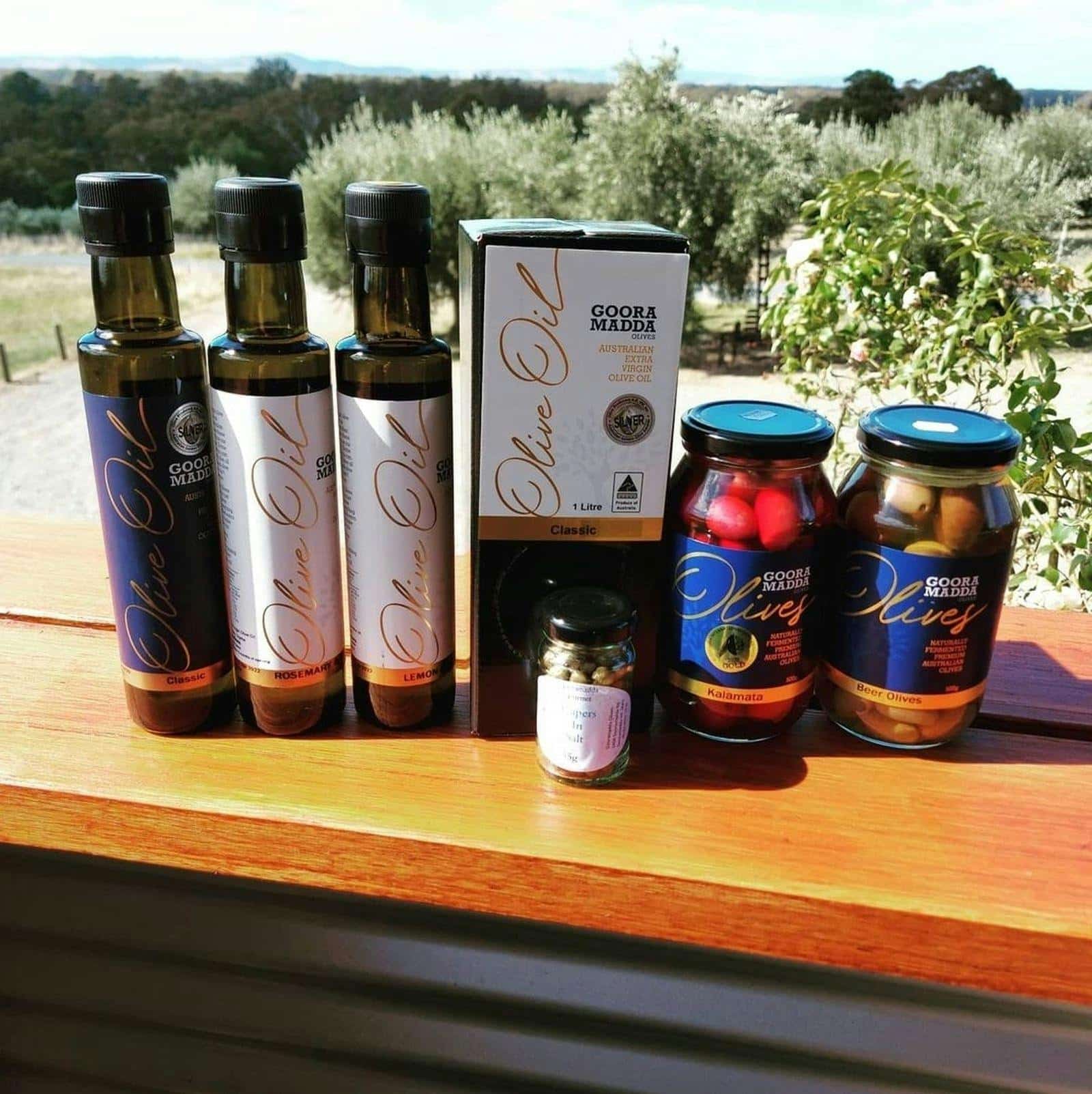 Jars & Bottles of olives and EVOO