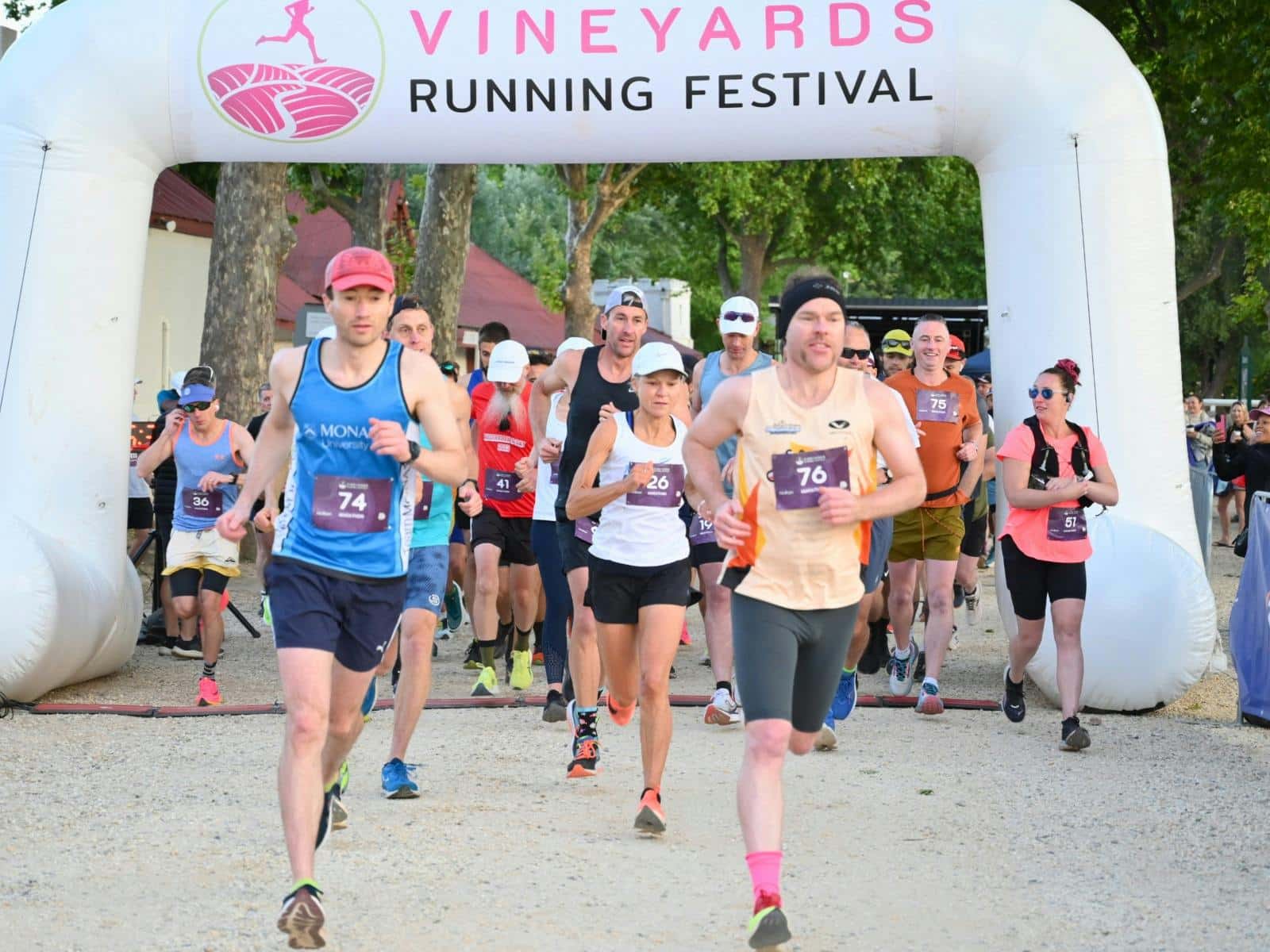 Runners starting at the Vineyards Running Festival