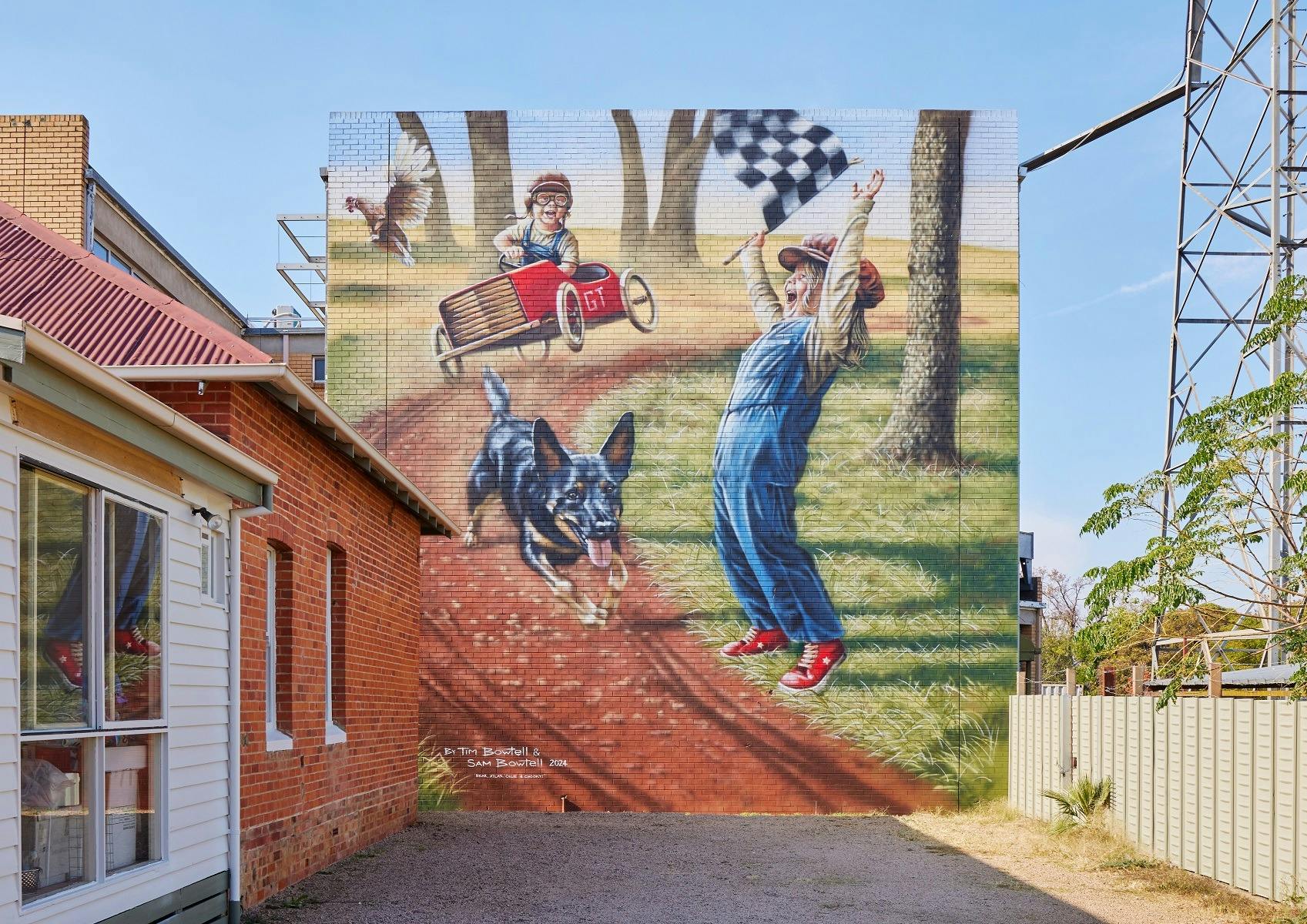 Art work completed in 2024 as part of the Benalla Street Art Festival.