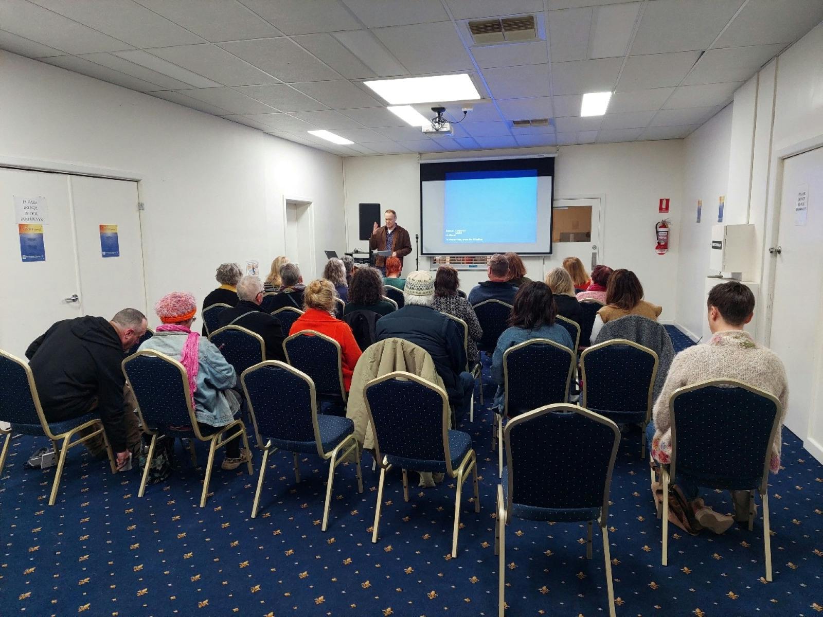 Audience members partipating in a workshop