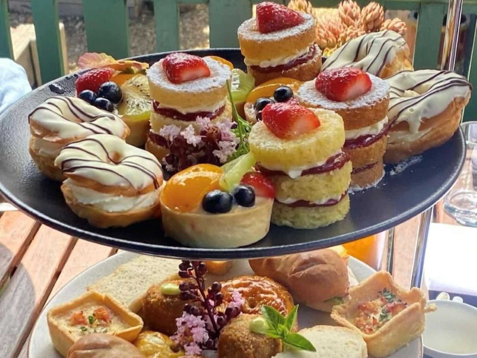 Plate of High Tea cakes and scones
