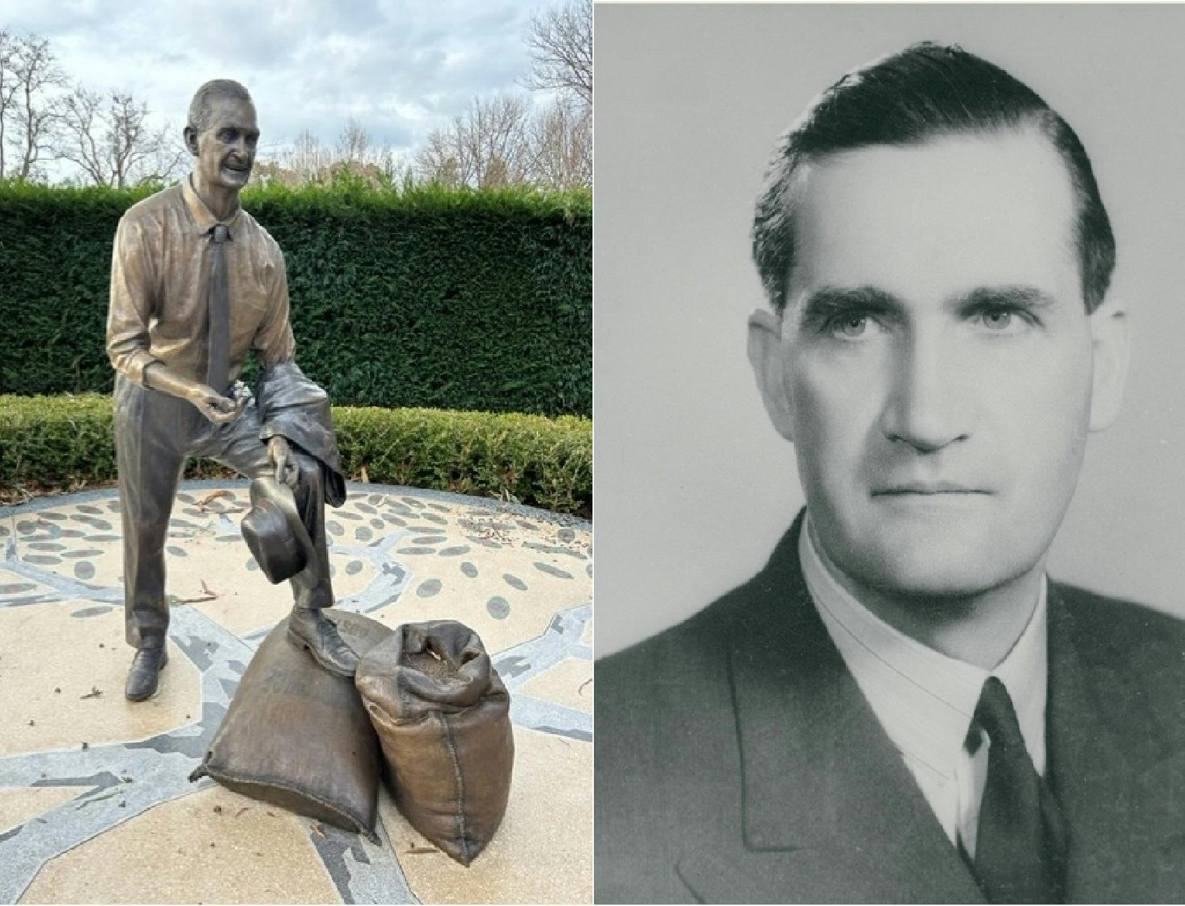 John McEwen Statue in Canberra