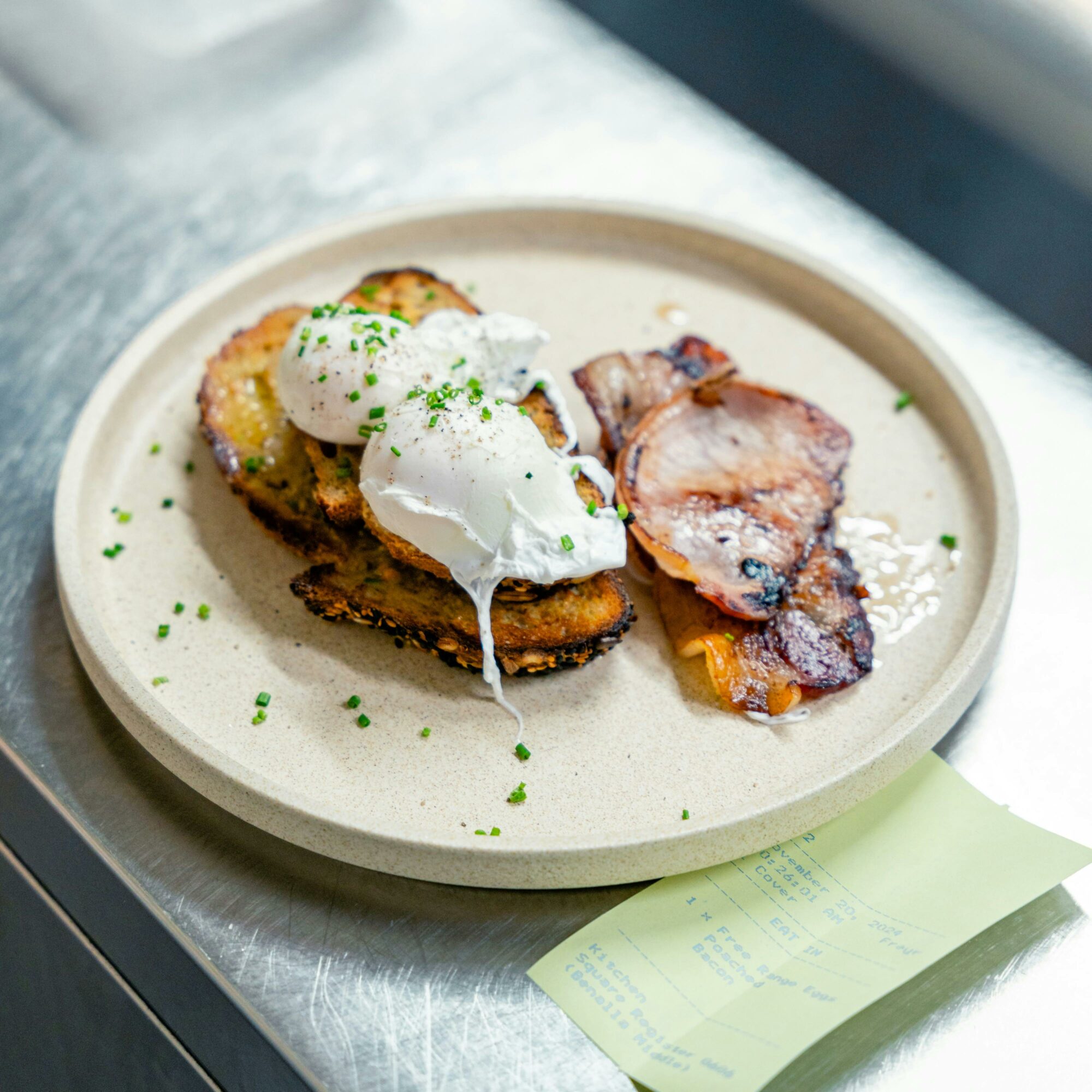 Poached Eggs on Toast with Bacon