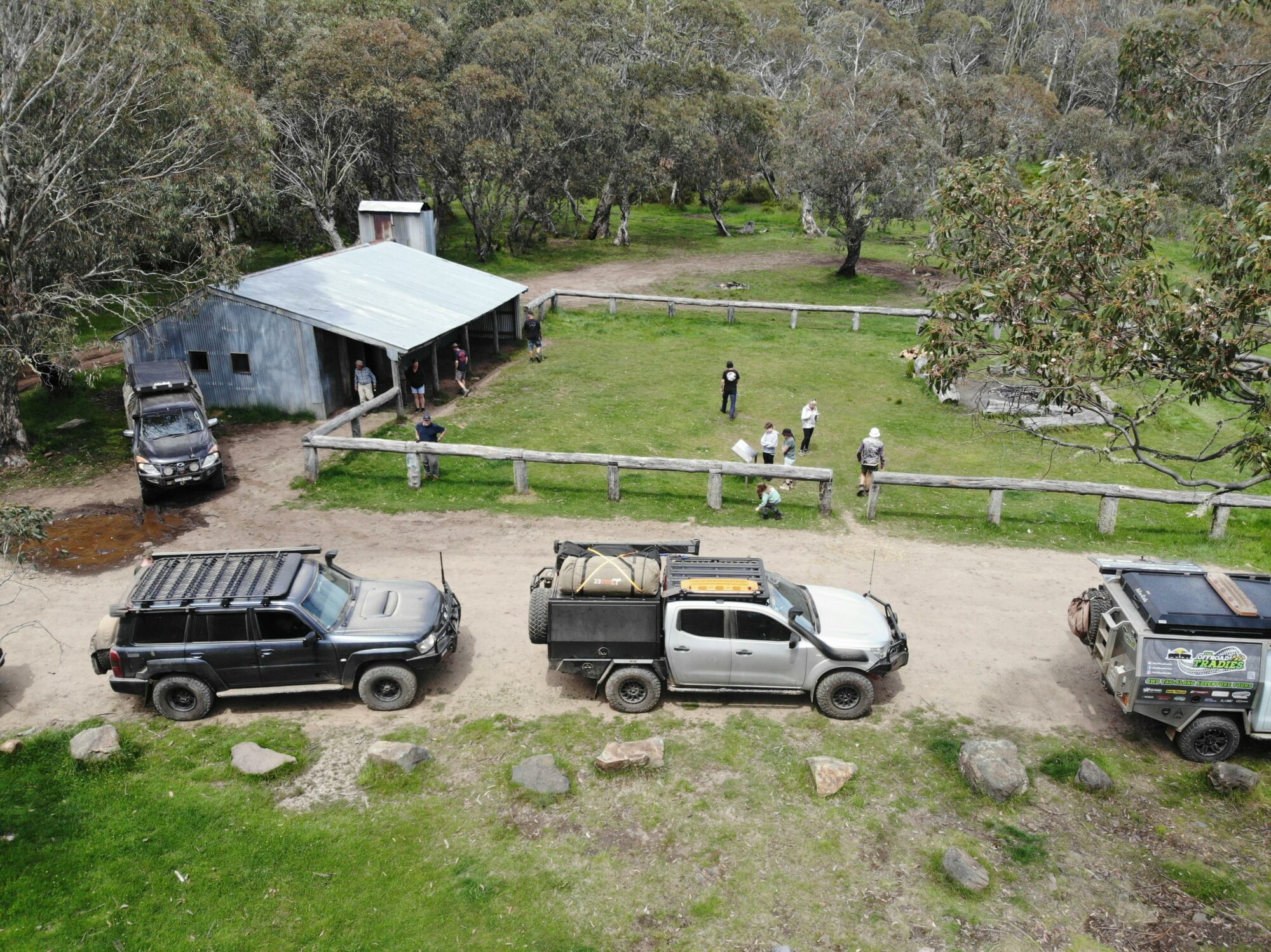 Visiting on of the huts on tour