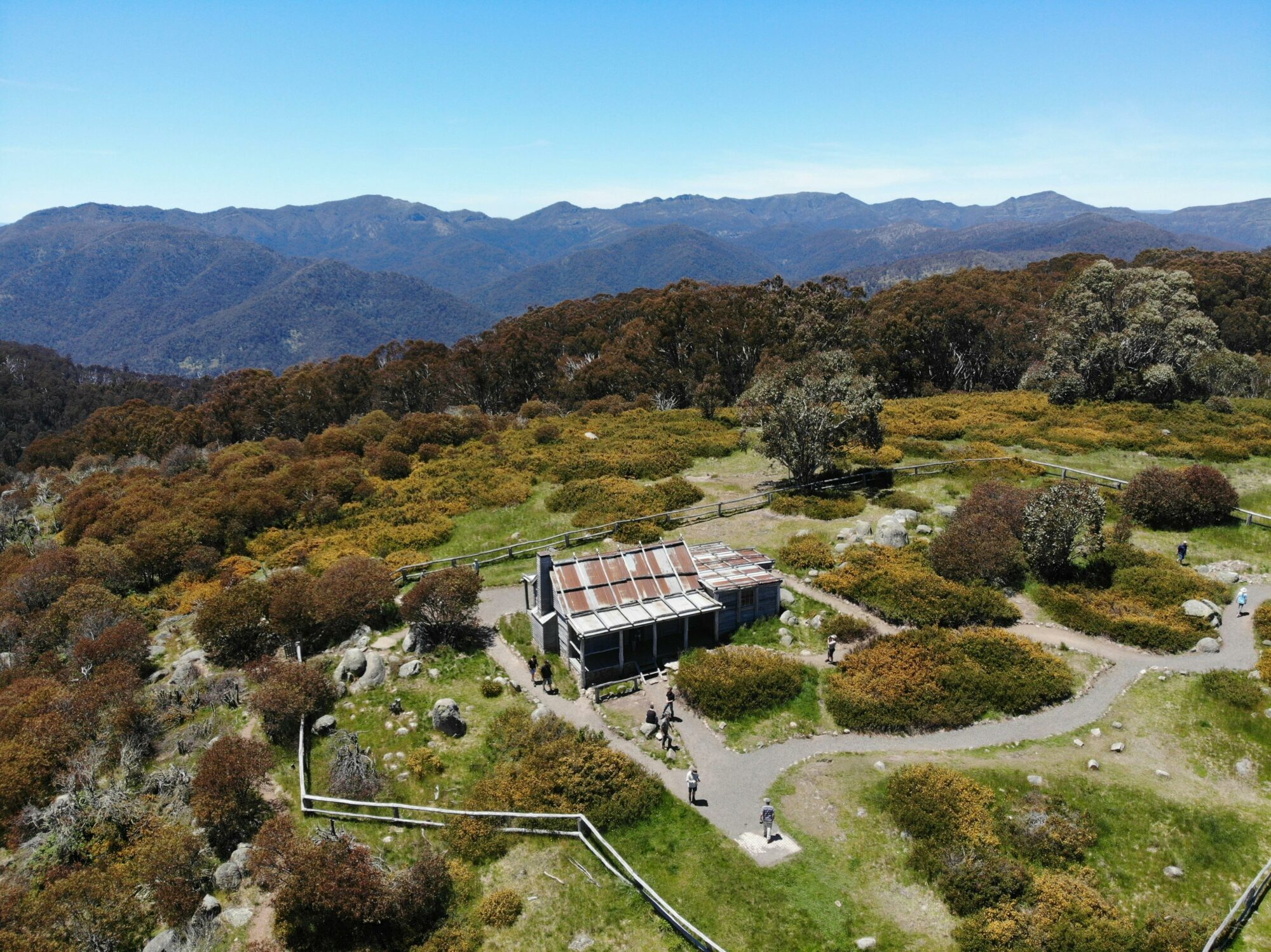 Arial View of  Craigs Huts in Victorian High Country