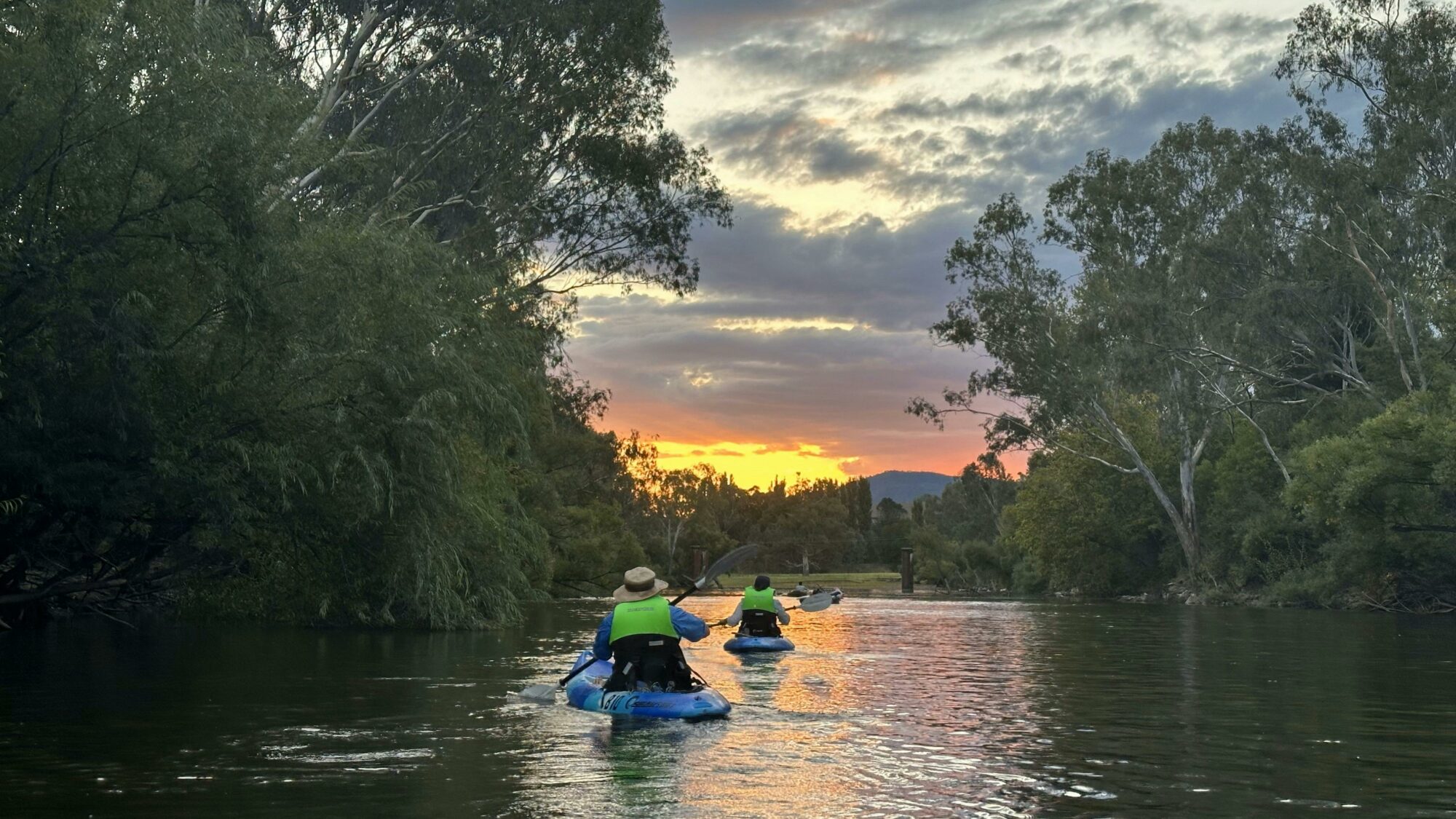 Sunset on Upper Murray River - Jingellic - Kayak Tours - Romantic.