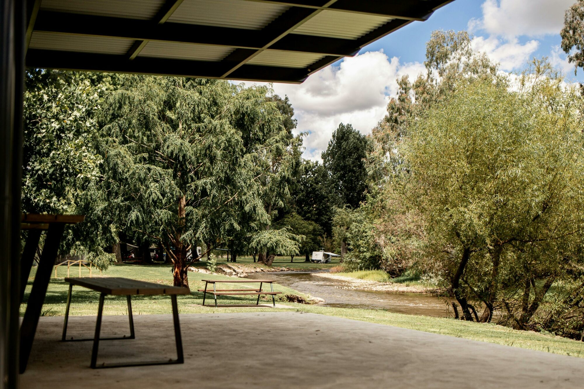 Shade shelter on creek