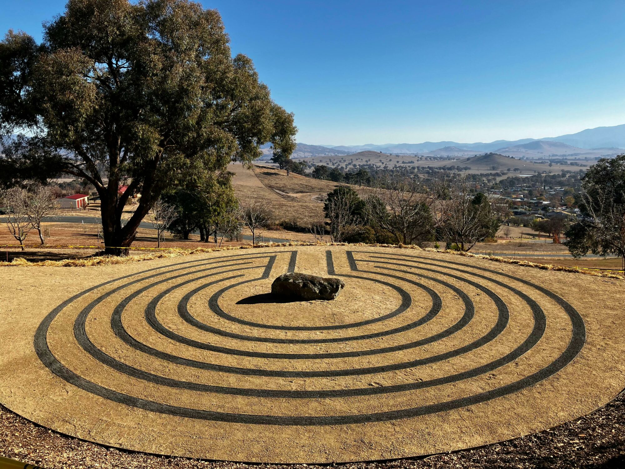 The Welcome Labyrinth consists of a 5 circuit walking path plus an accessible path to the centre