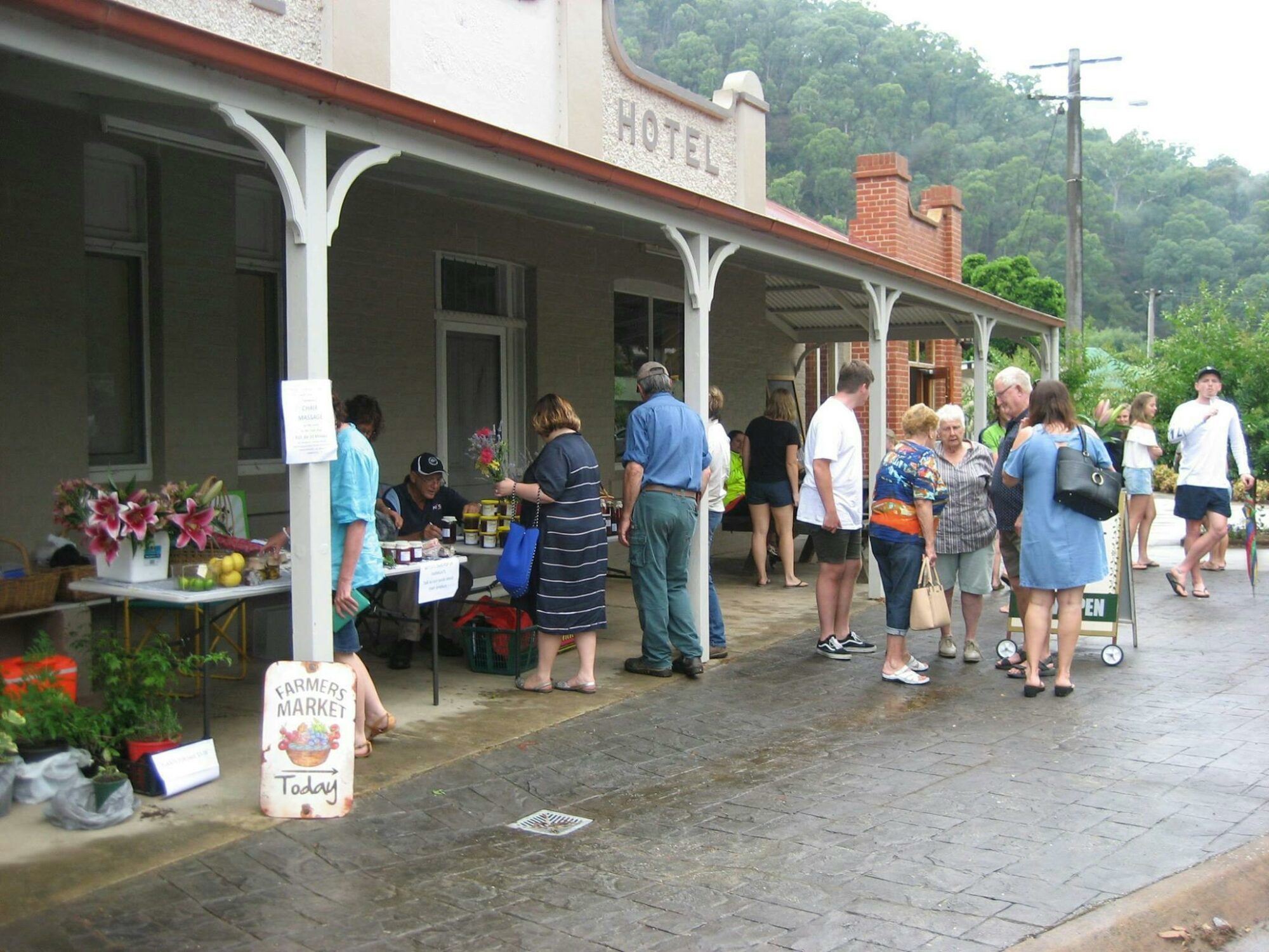 Visit the Mitta Valley for a great Farmers Market under the veranda of the Mitta Pub