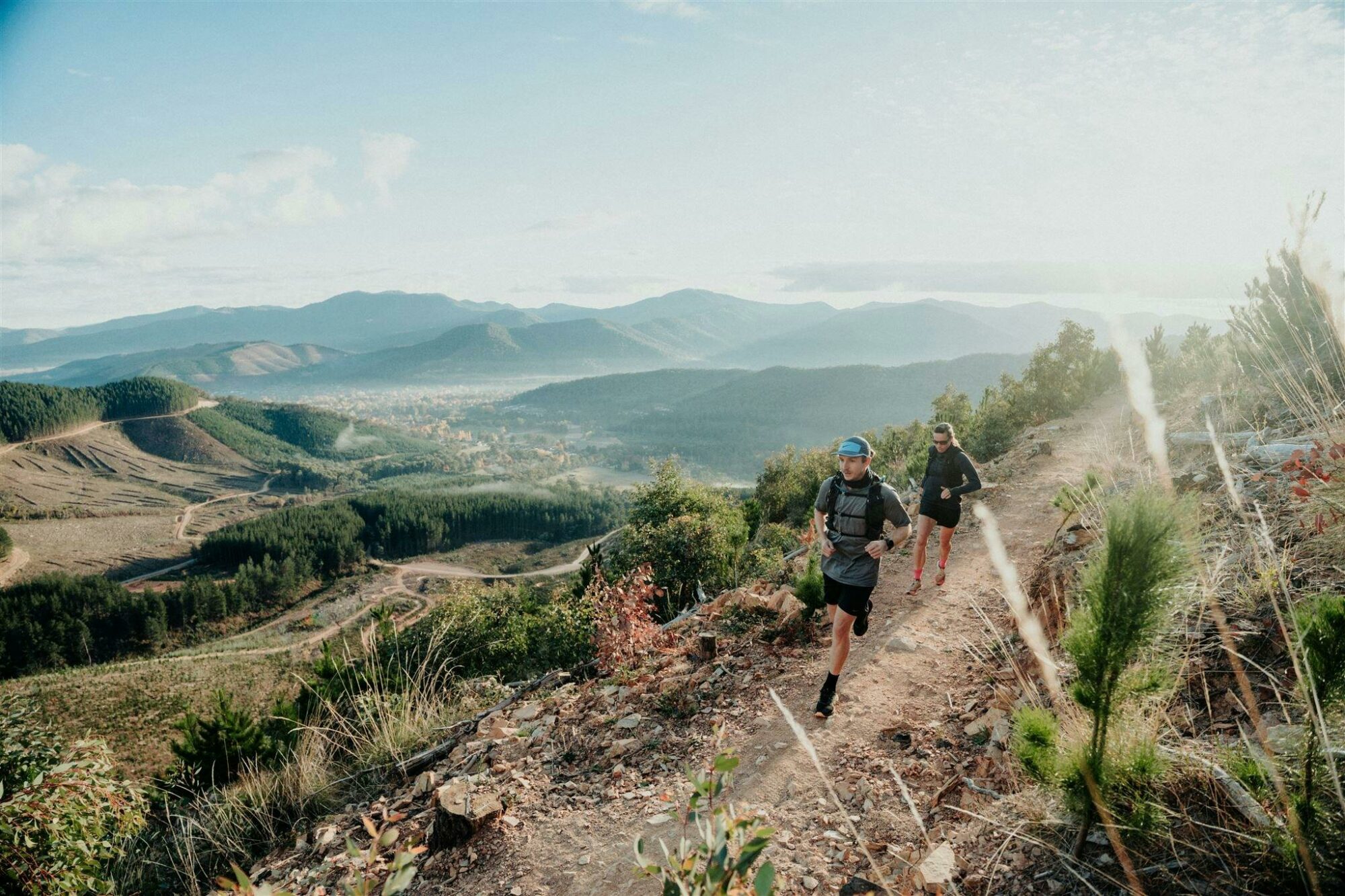Running up singletrack at Mystic