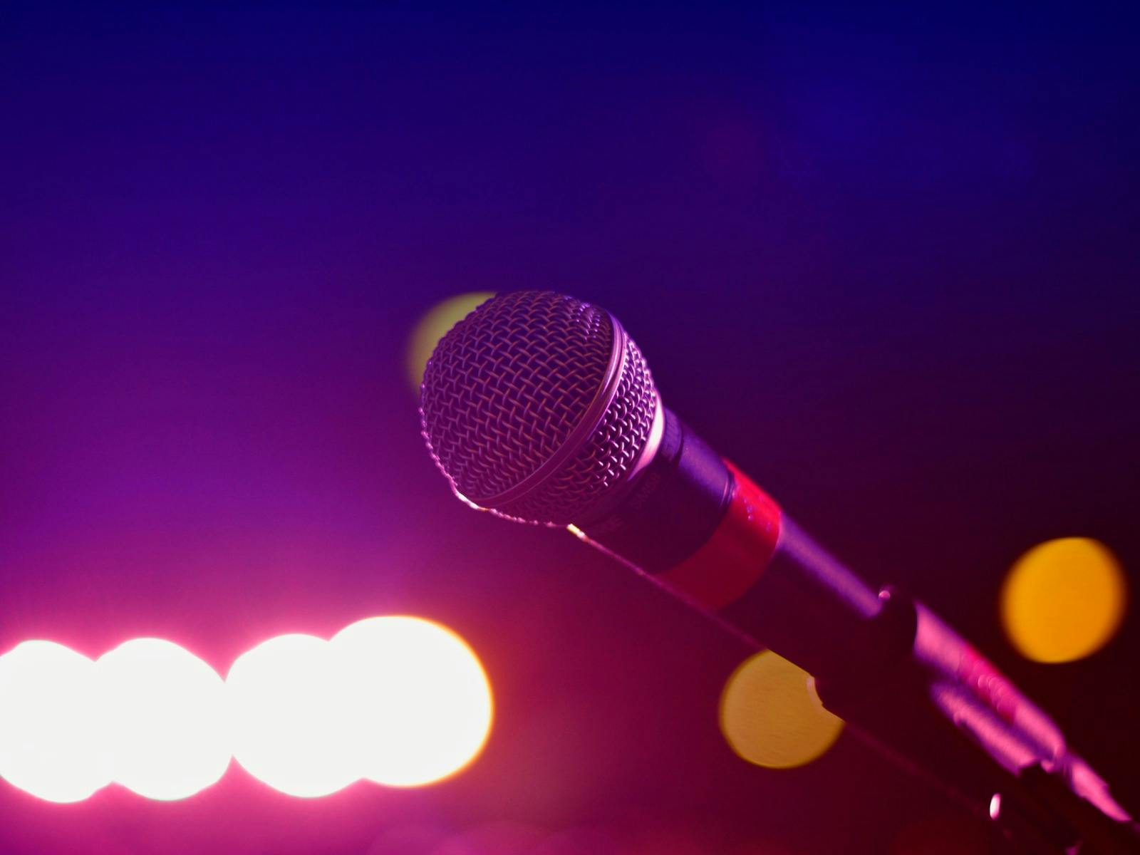 microphone at Karaoke at the Delatite Hotel
