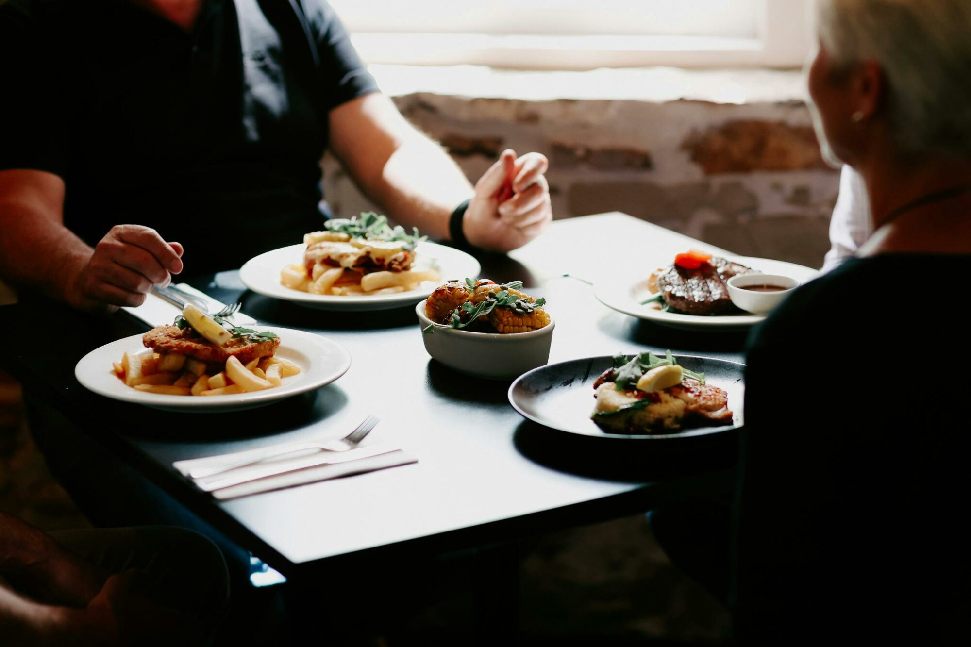 Dishes served on plates