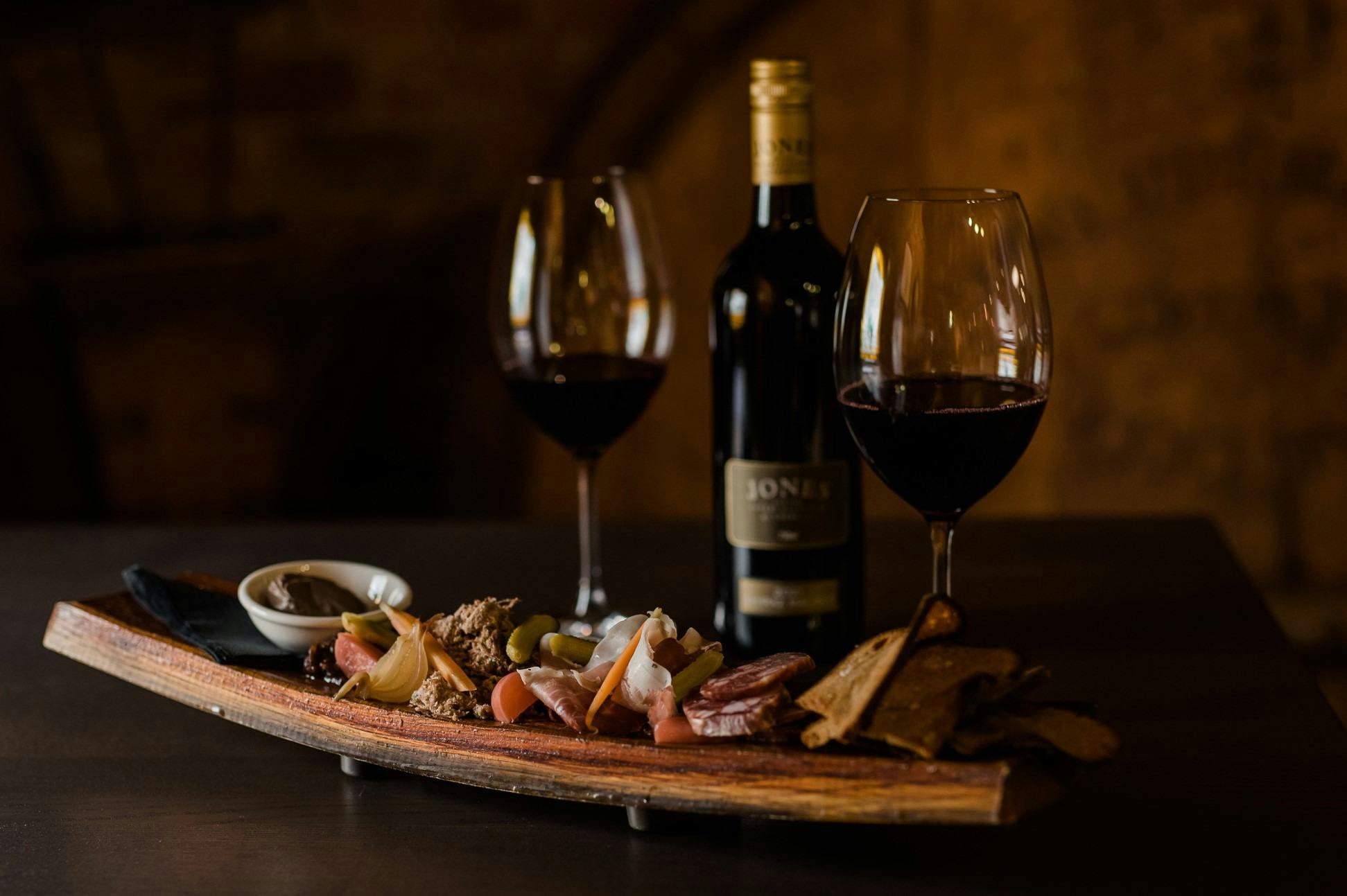 Charcuterie Platter and wine