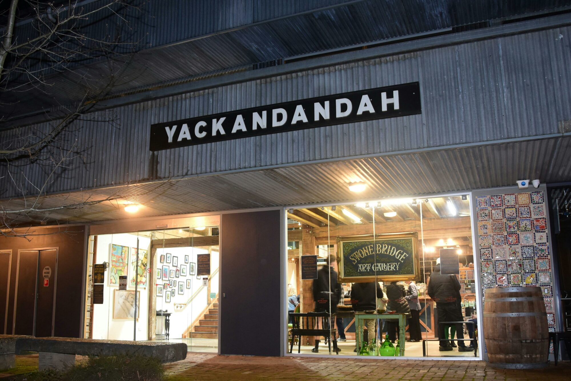 Gallery exterior at night