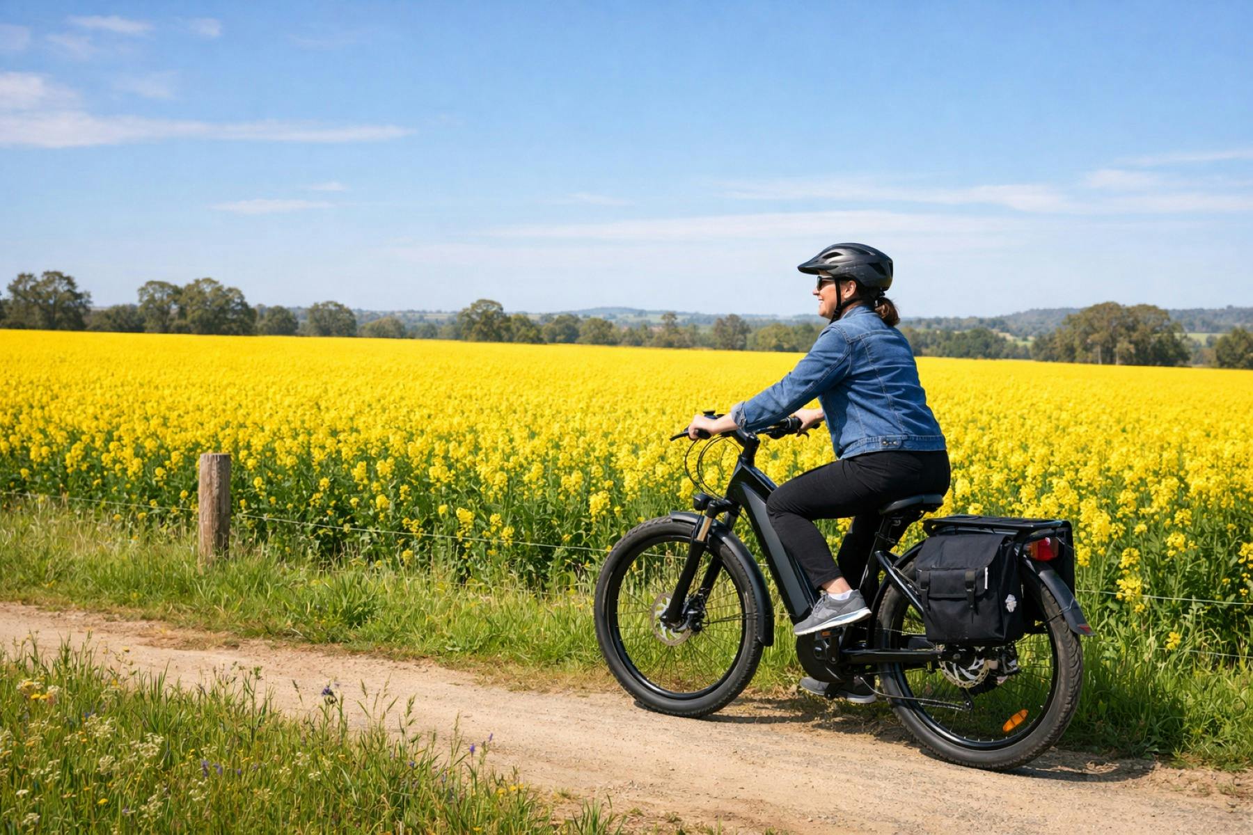 Cycling past canola