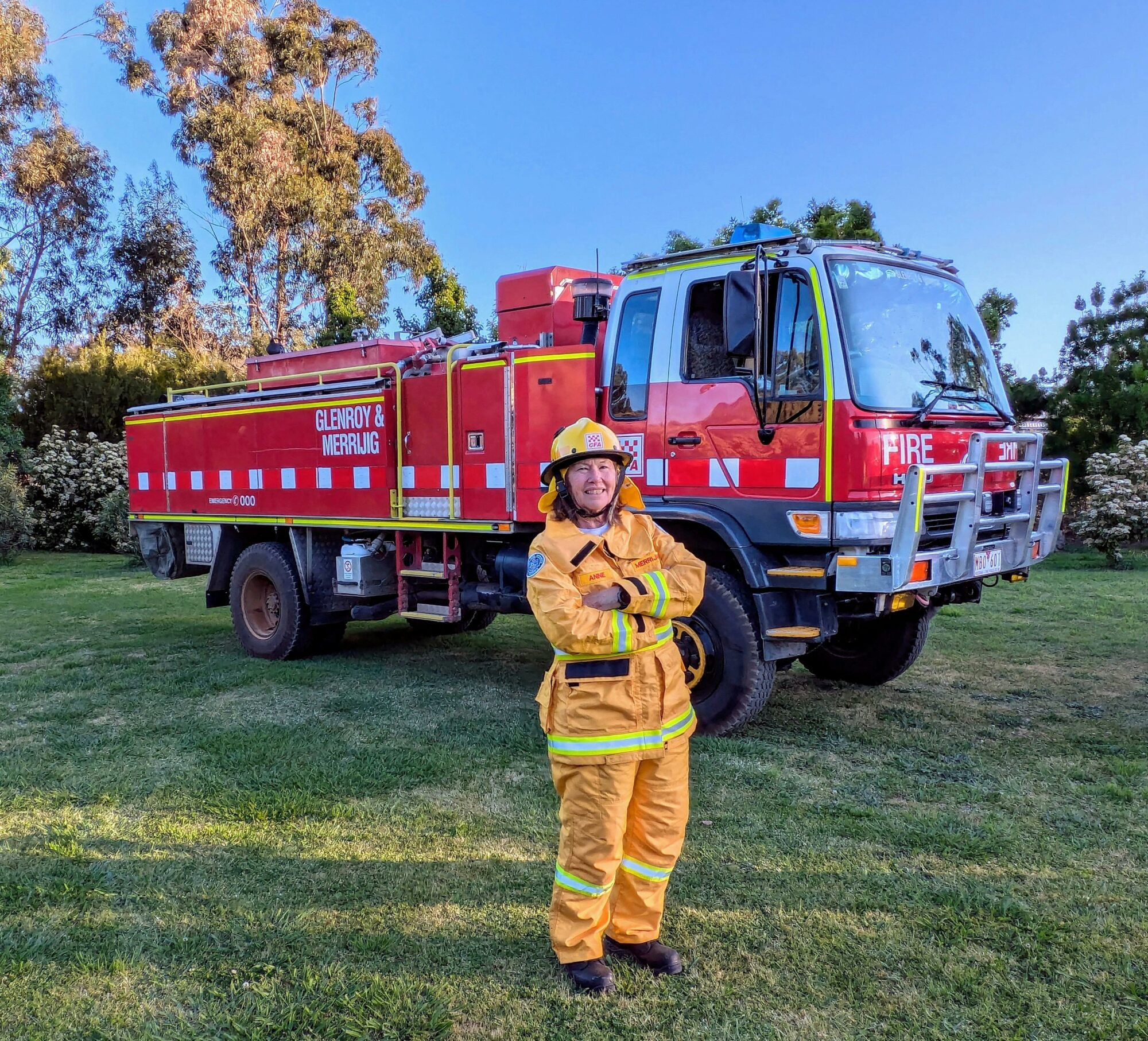 new Merrijig Tanker and female firefighter