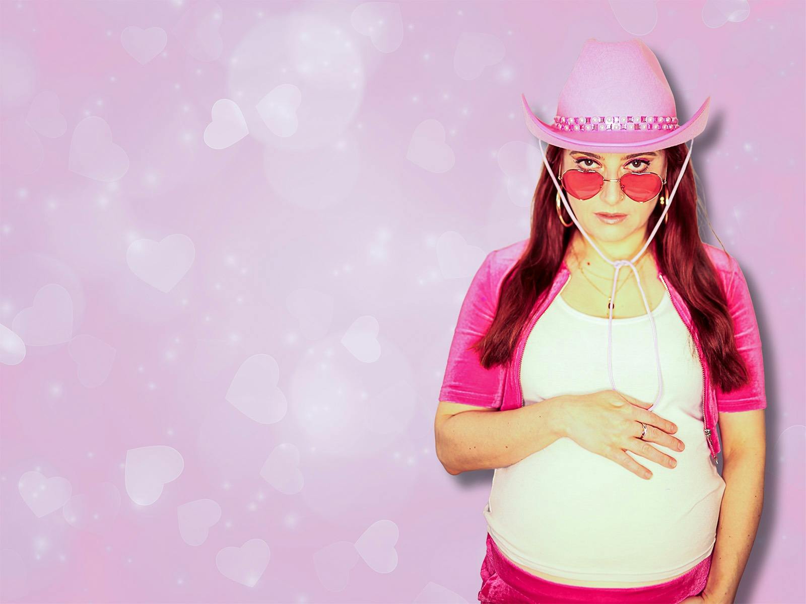 pregnant woman in cowboy hat