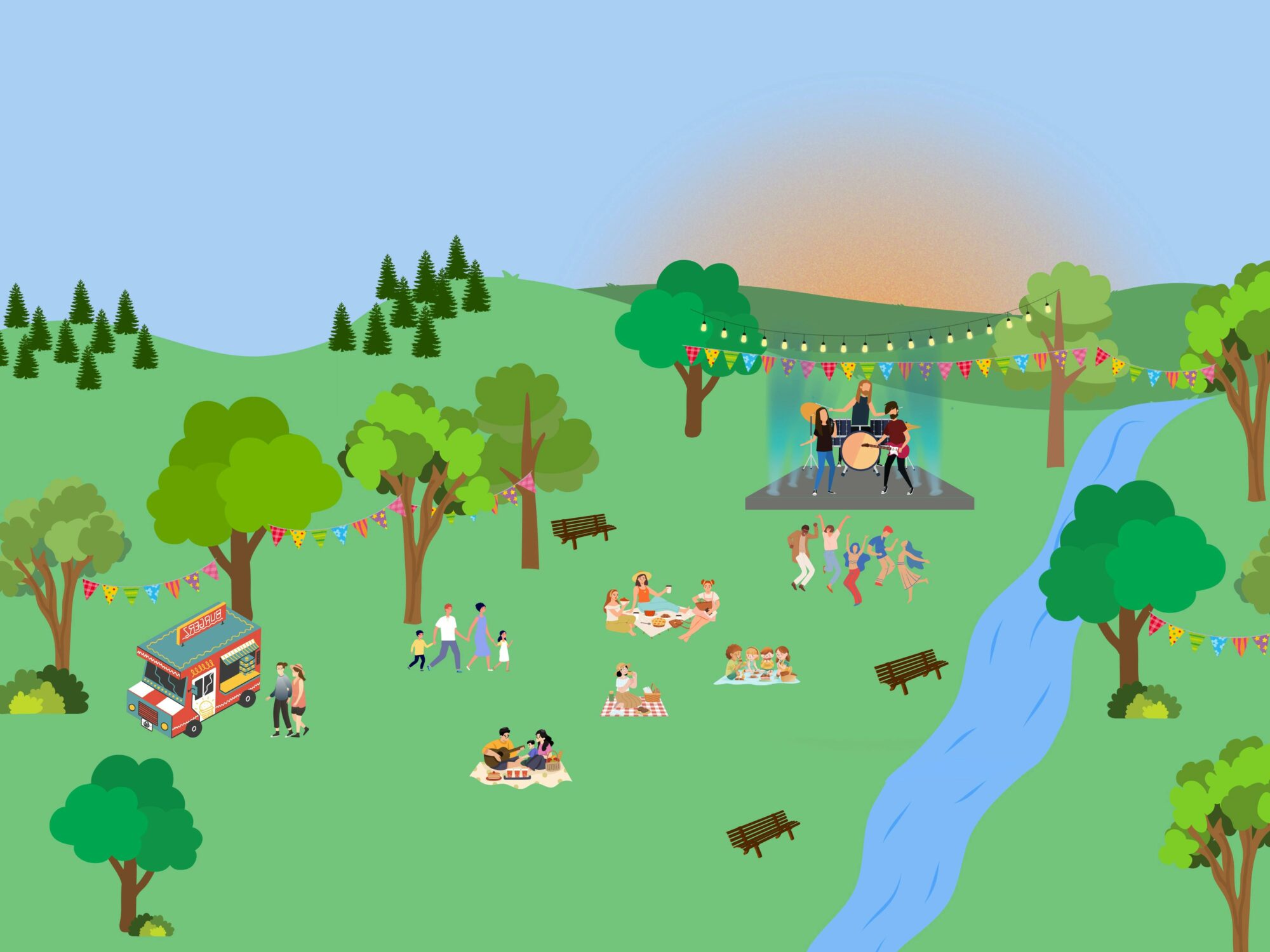 Party in the Park illustration