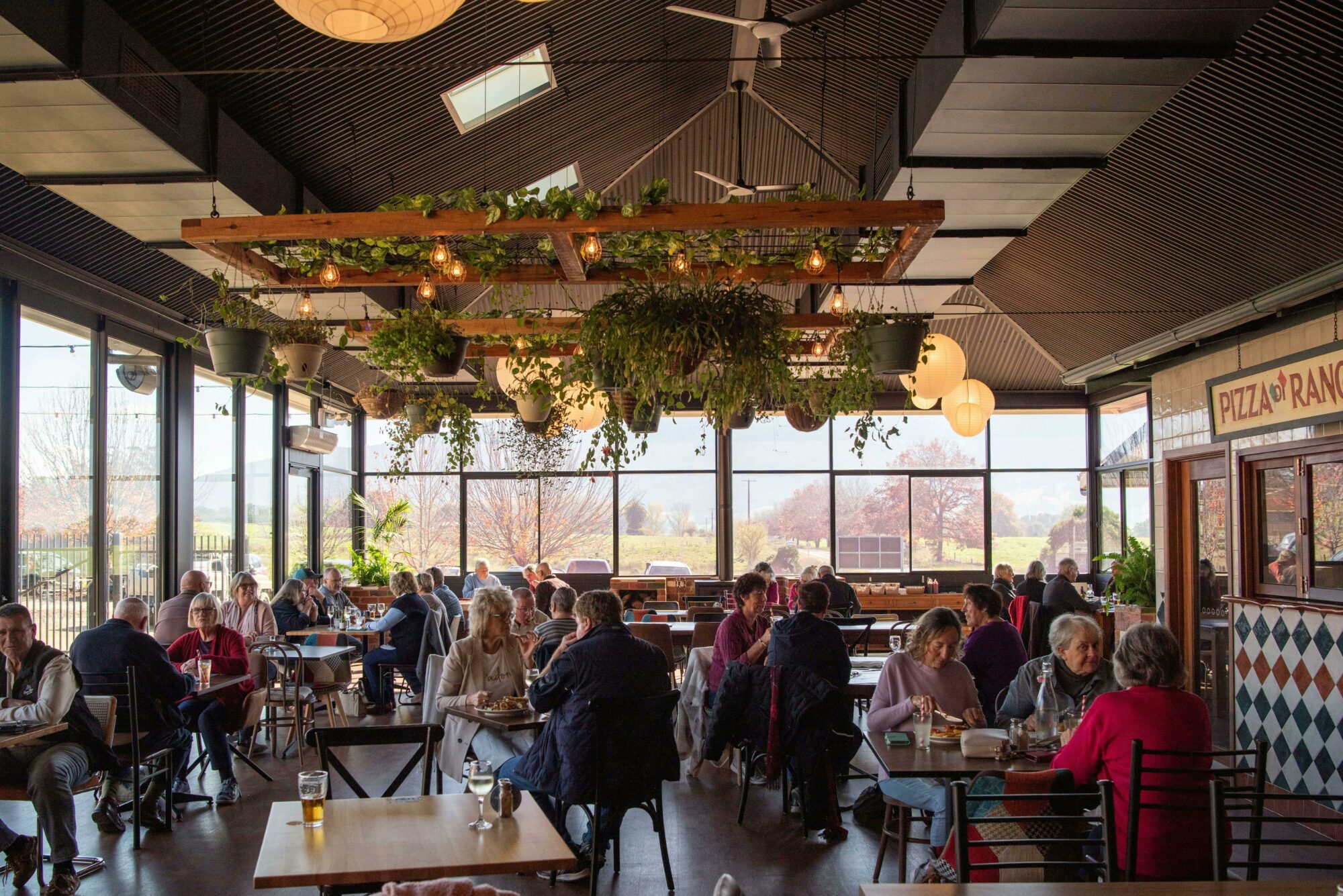 The Pavillion Space with people dinning
