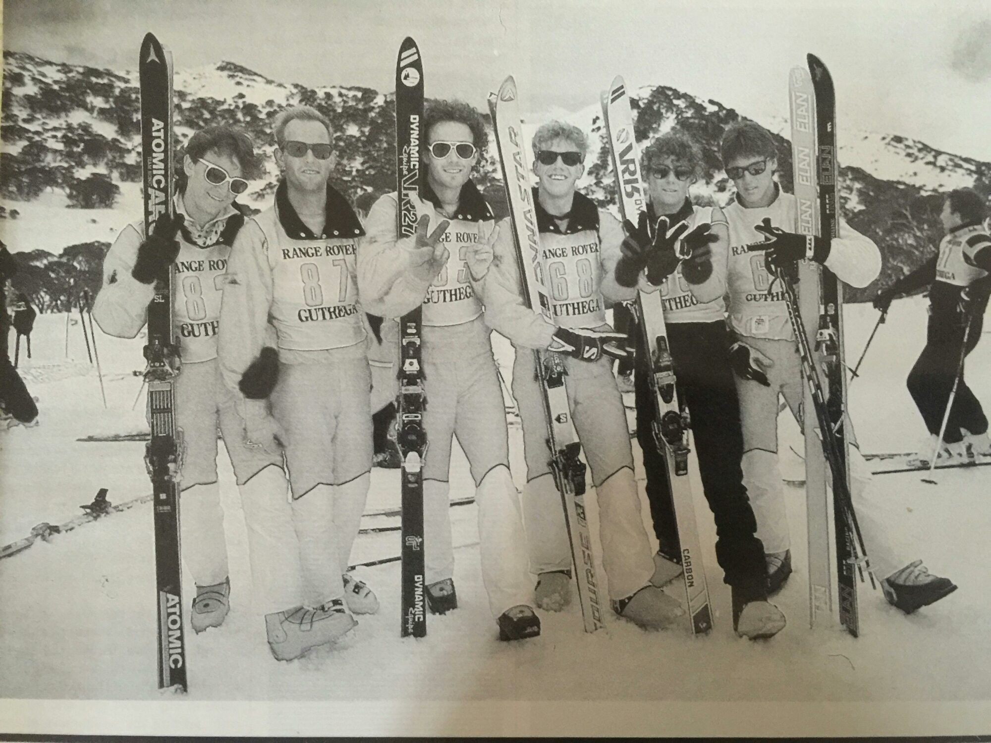 Historic Falls Creek group of people in retro ski suits