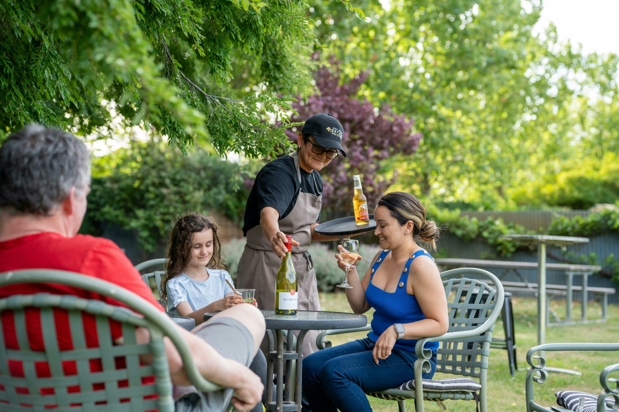 Dine amongst the gardens and enjoy our outdoor seating,  table service, and fully licensed Maze