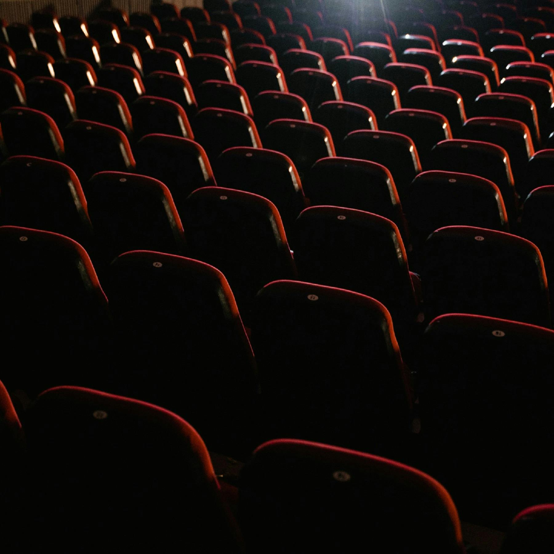 Rows of red Cinema seats