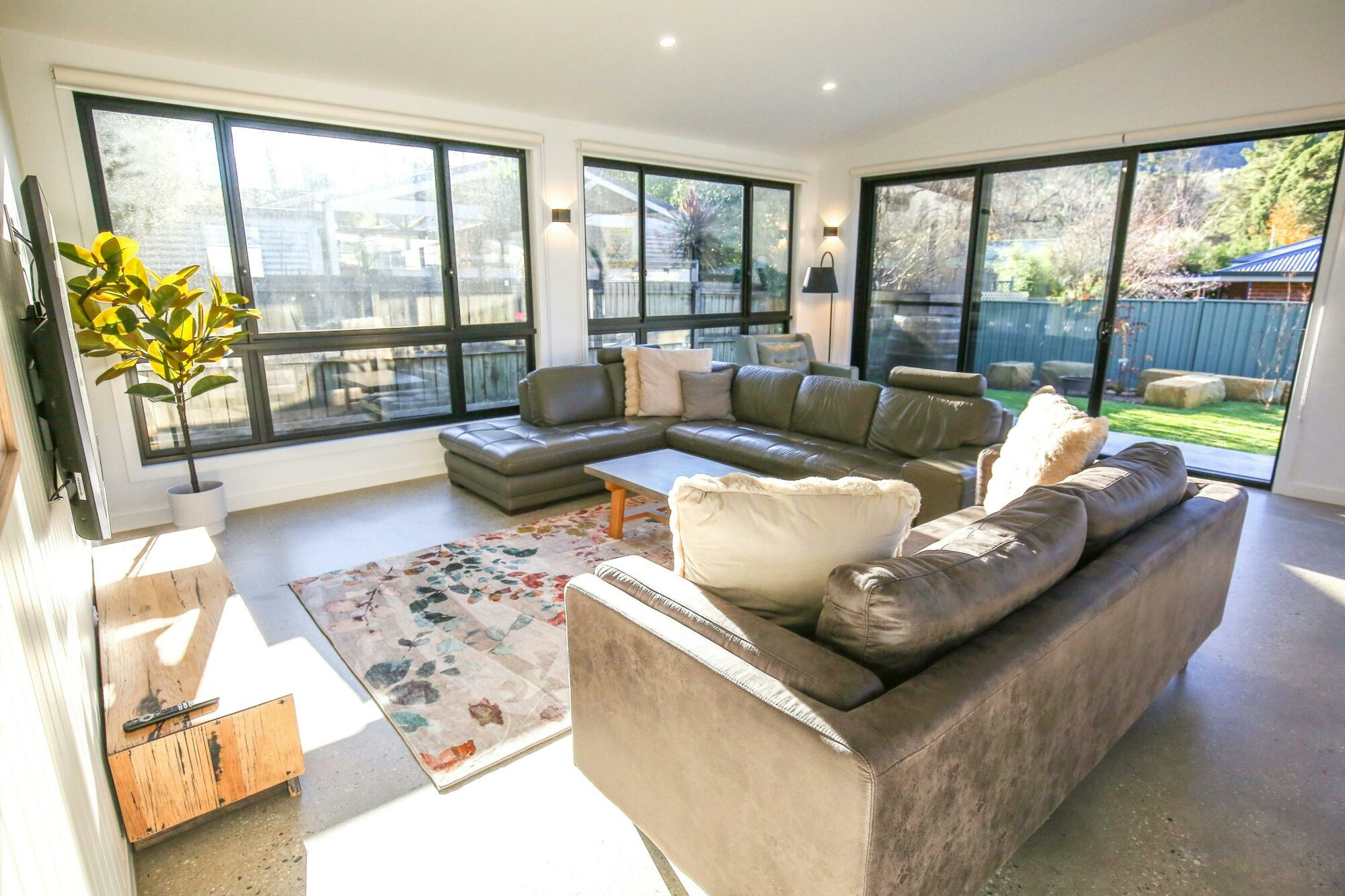 Lounge room at family accommodation Bright Victoria