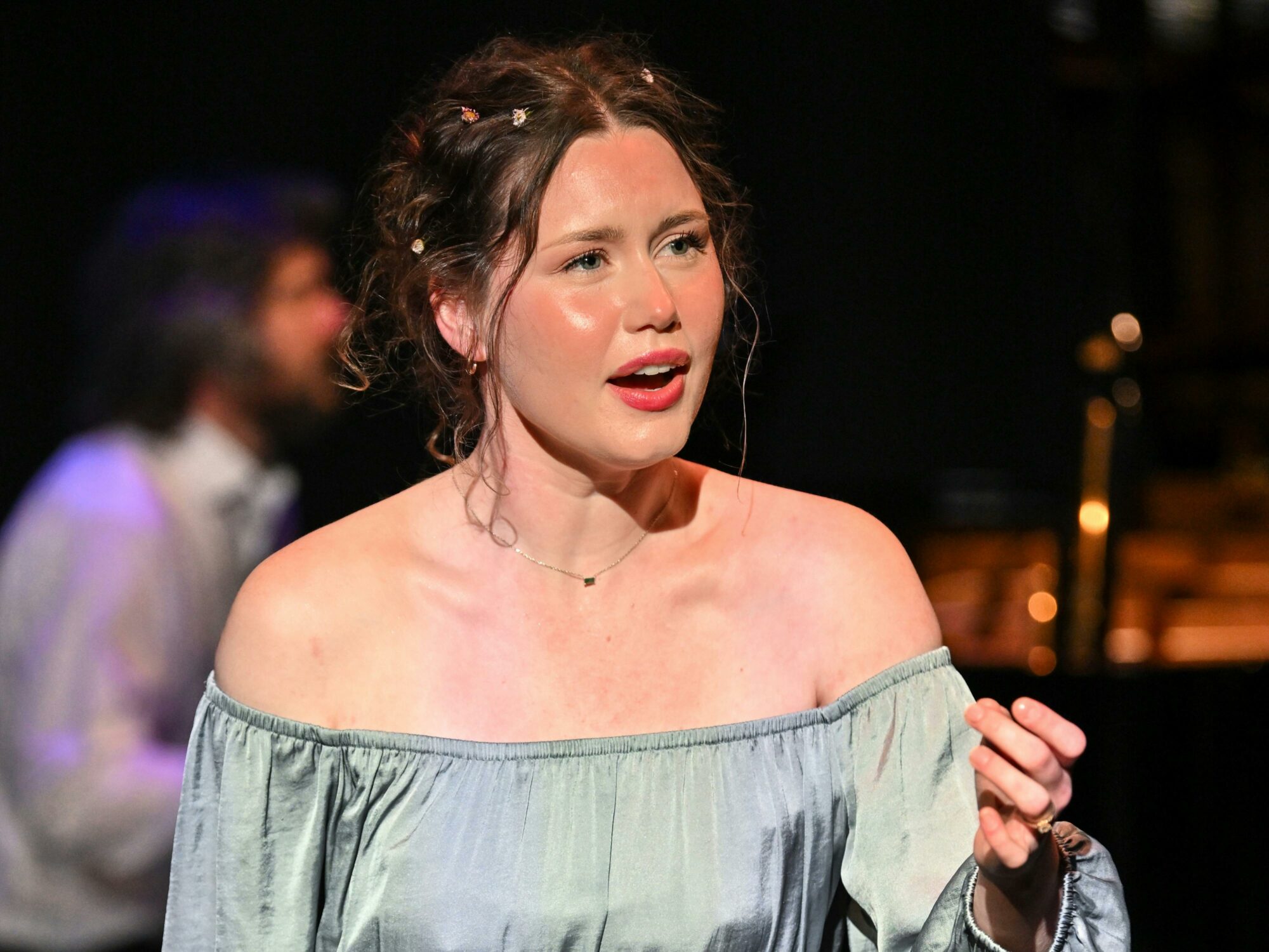 Opera singer performing