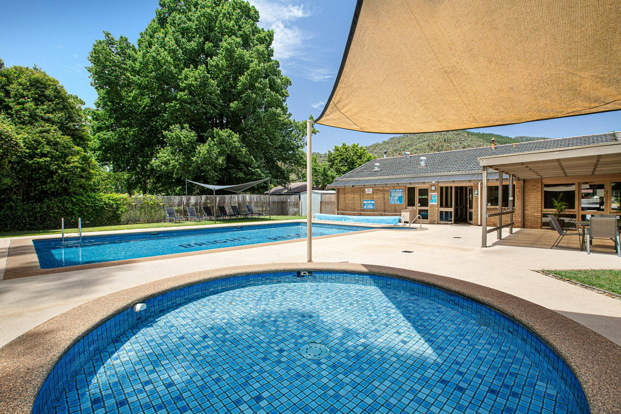Pool, spa, wading pool and sauna