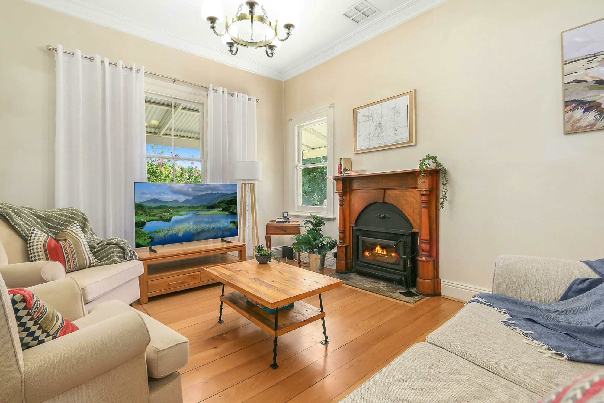 Lounge with open fire